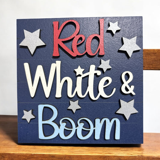 Red, White & Boom Square Insert