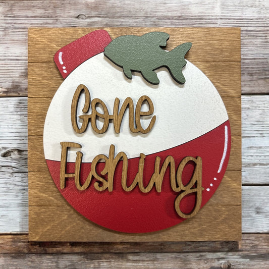 Gone Fishing Square Insert