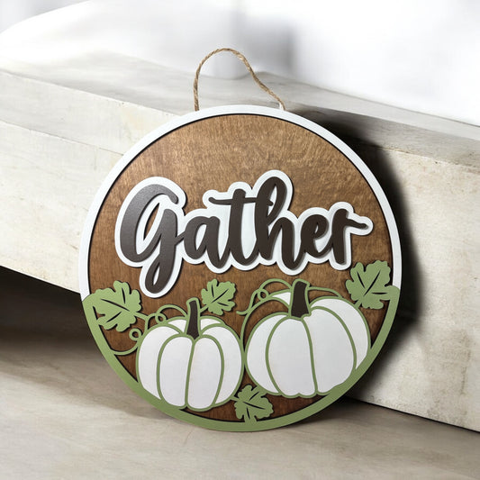 Gather Pumpkin Door Hanger