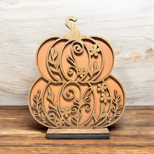 Floral #2 Duo Stacked Pumpkins