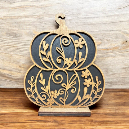 Floral #2 Duo Stacked Pumpkins