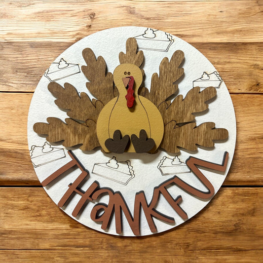 Thankful Turkey Round Insert
