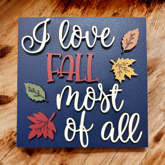 I Love Fall Square Insert