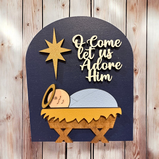 O Come Let Us Adore Him Small Arch Insert
