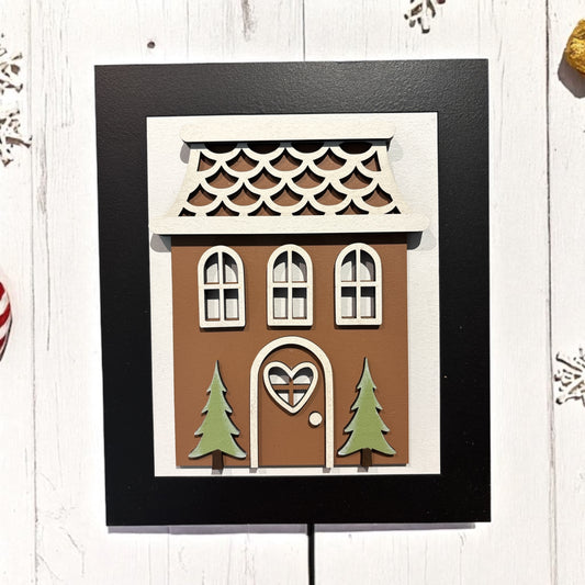 Gingerbread House Framed Sign