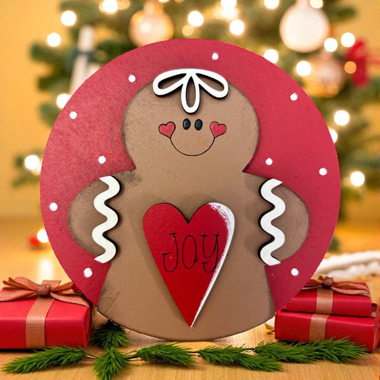 Joy Gingerbread man Round Insert