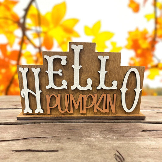 Hello Pumpkin Mini Word Block