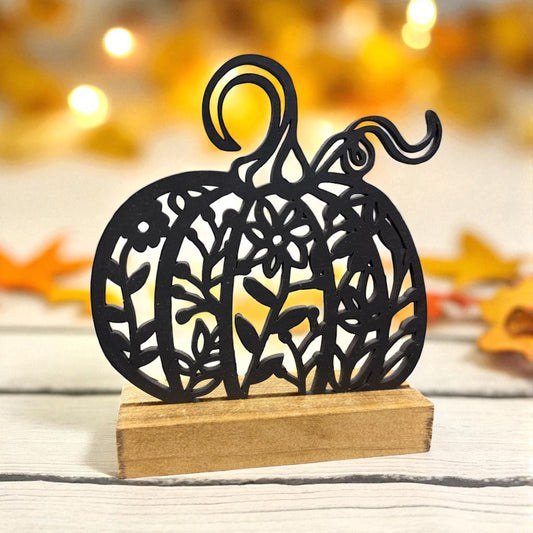 Floral Block Pumpkin