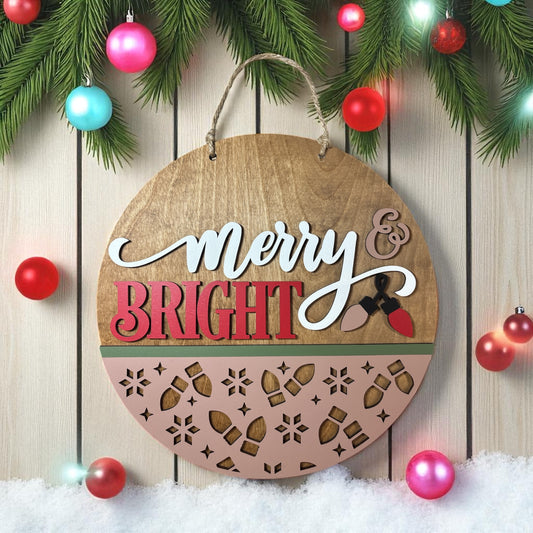 Merry & Bright Door Hanger