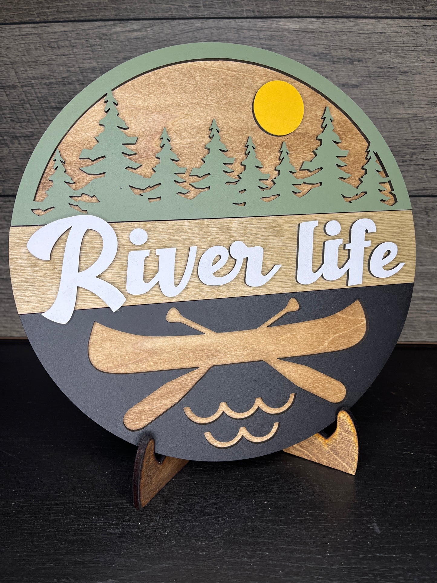 River Life Round Sign