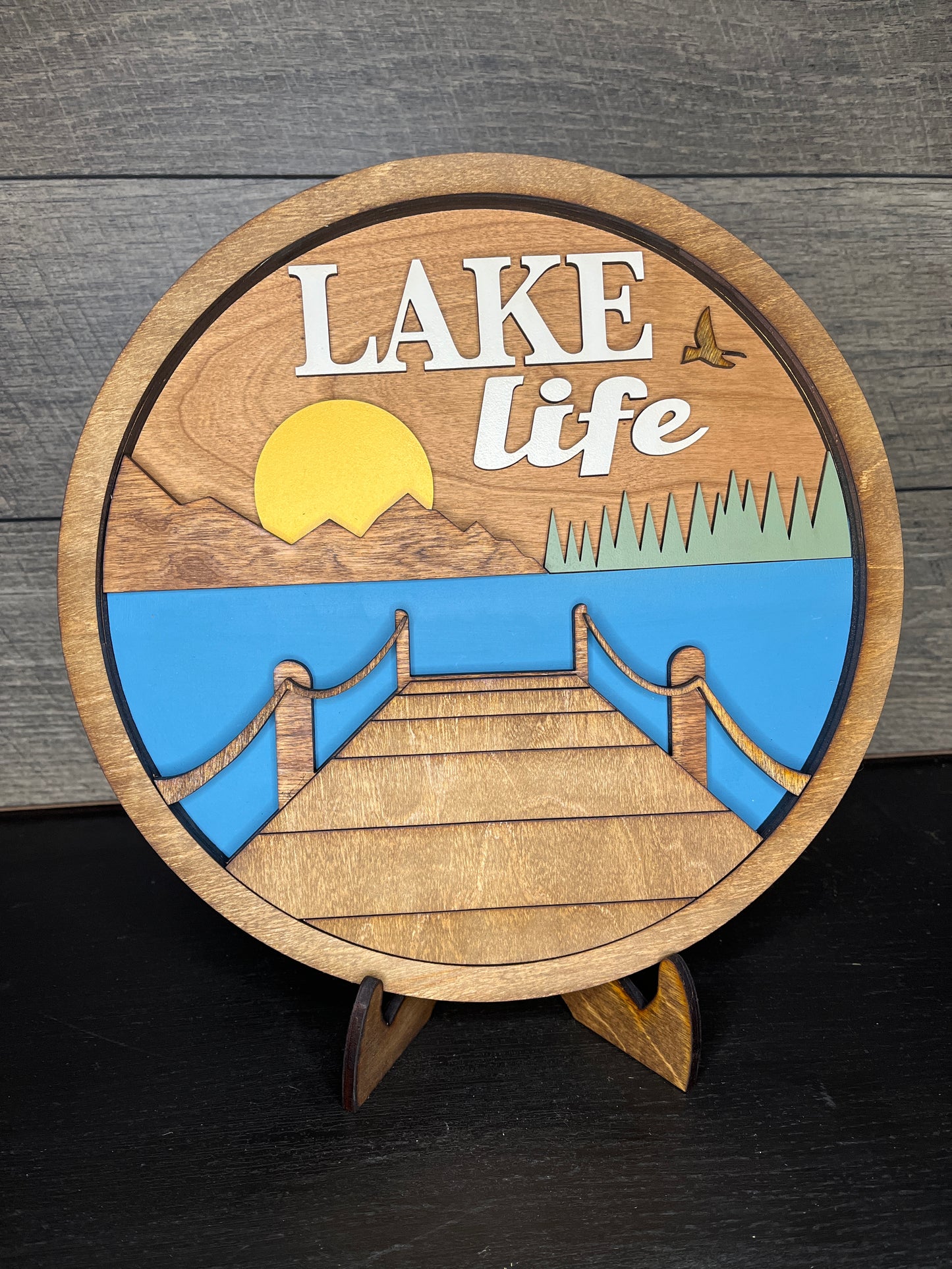 Lake Life Round Sign