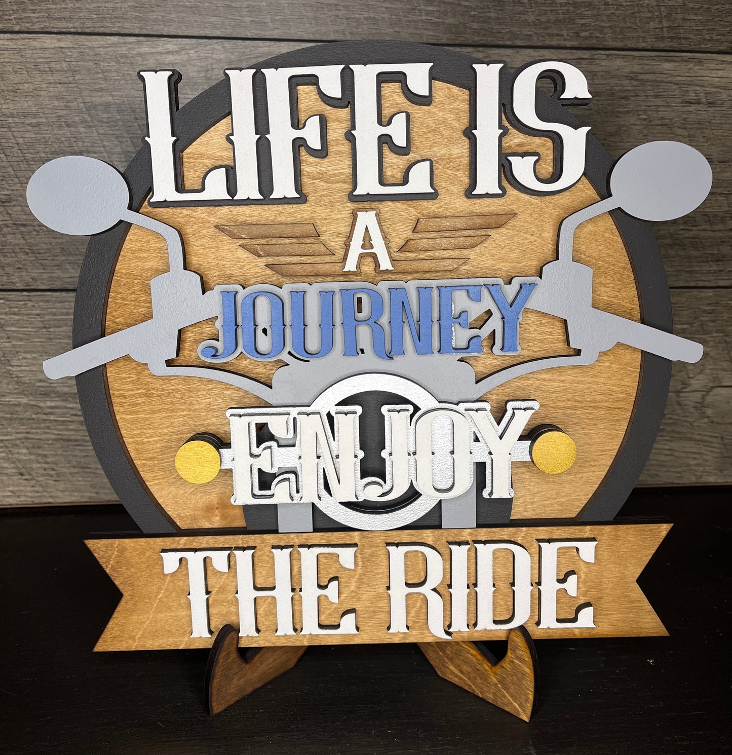 Life is a Journey Motorcycle Round Sign