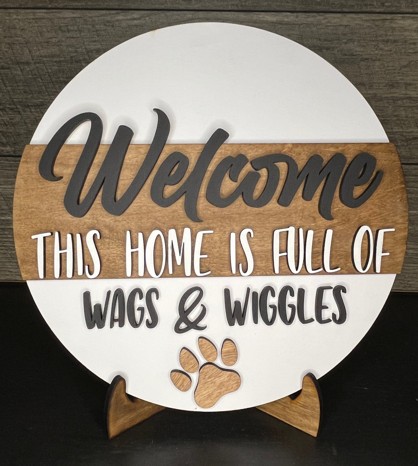 Welcome Dog Round Sign