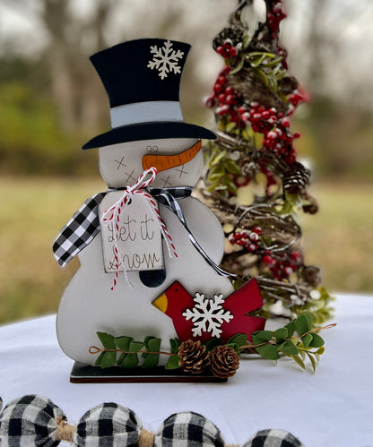 Snowman Large 10.5" WITH Greenery