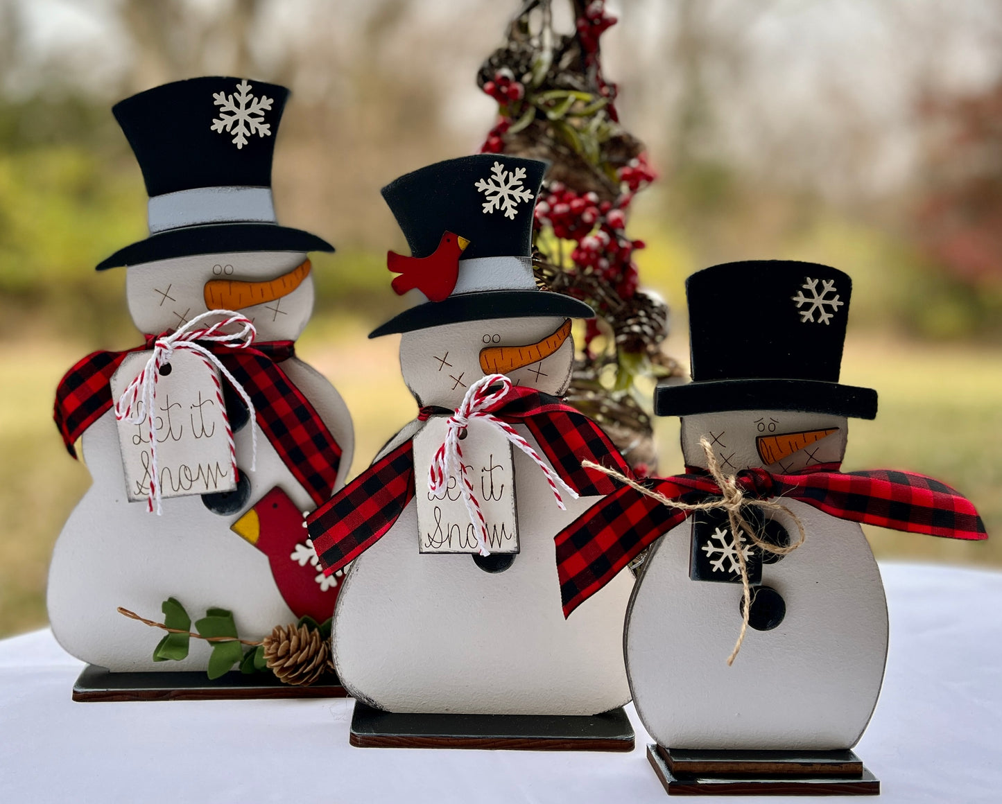 Snowman Large 10.5" WITH Greenery