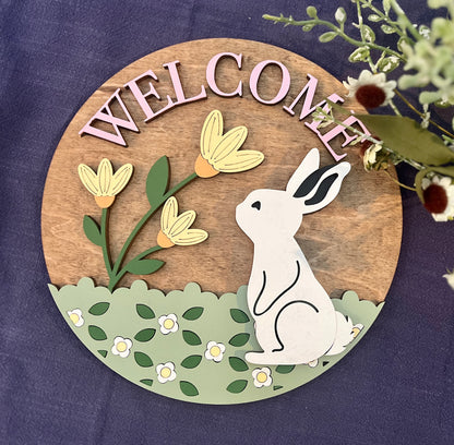 Welcome Spring Round Sign