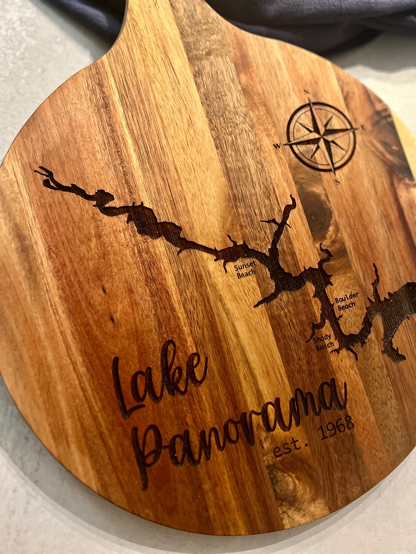 Lake Panorama Engraved Cutting Board